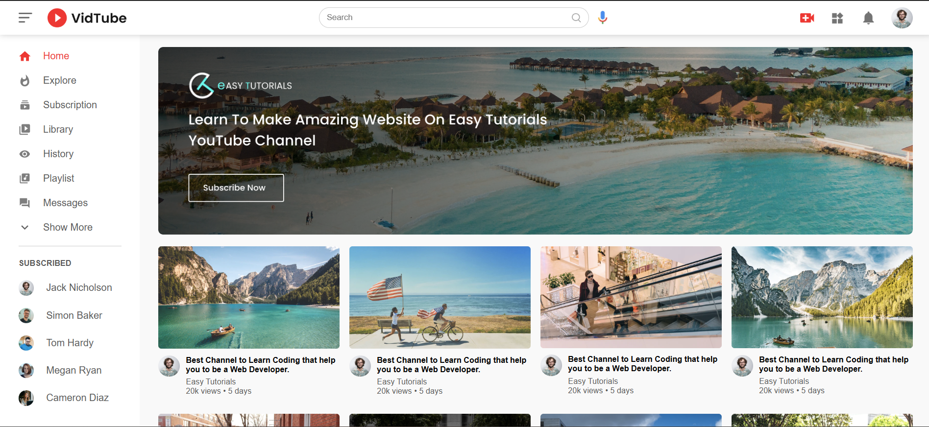 Youtube Clone Website